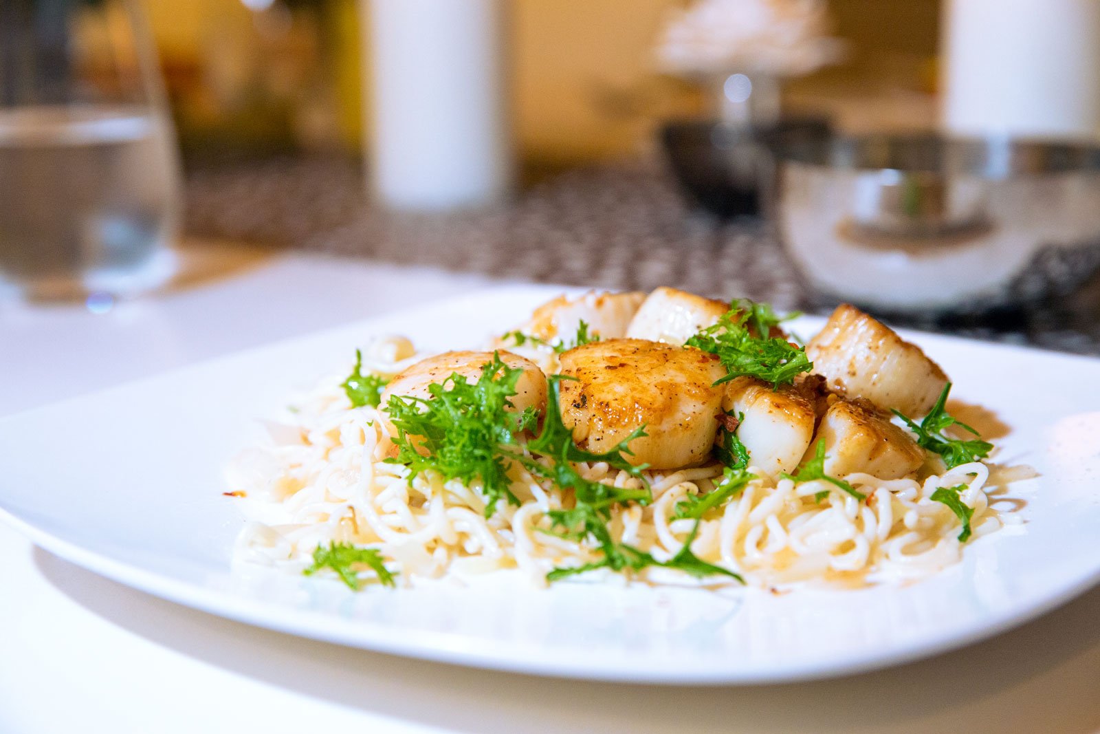 Tofu Noodles with Scallops